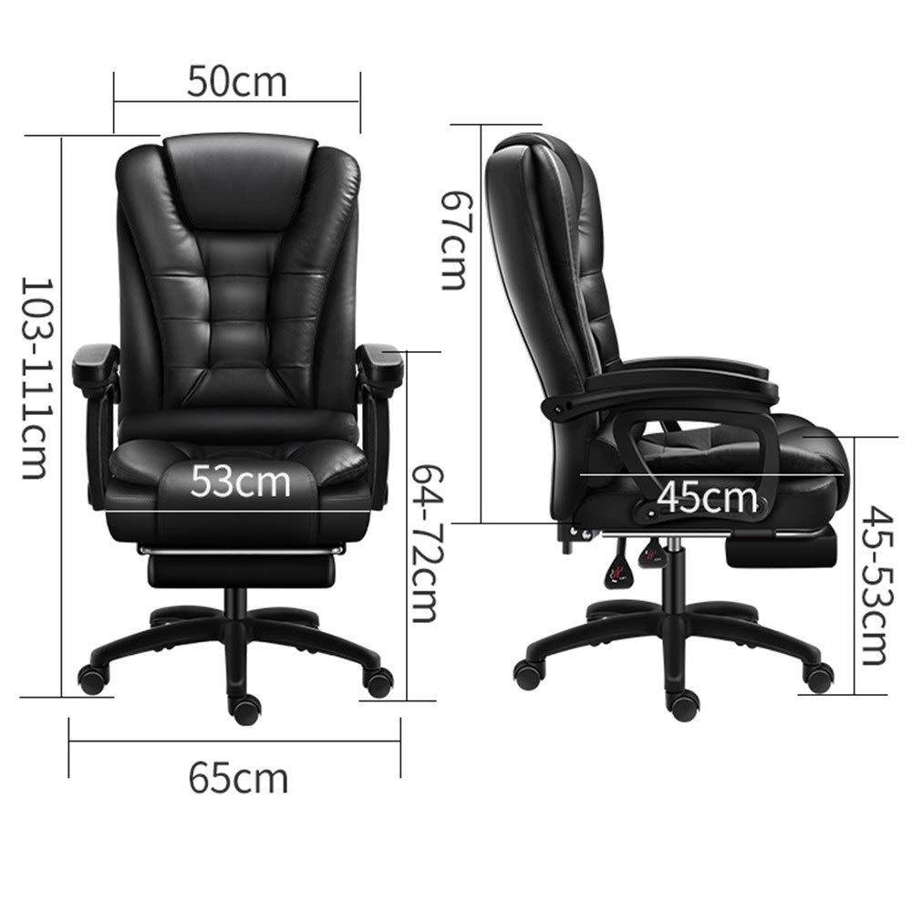 Poltrona girevole per computer, sedia da ufficio, schienale alto, design ergonomico, carico 150 kg, massaggio, meccanismo di inclinazione reclinabile in PU con poggiapiedi, utilizzata per mobili da