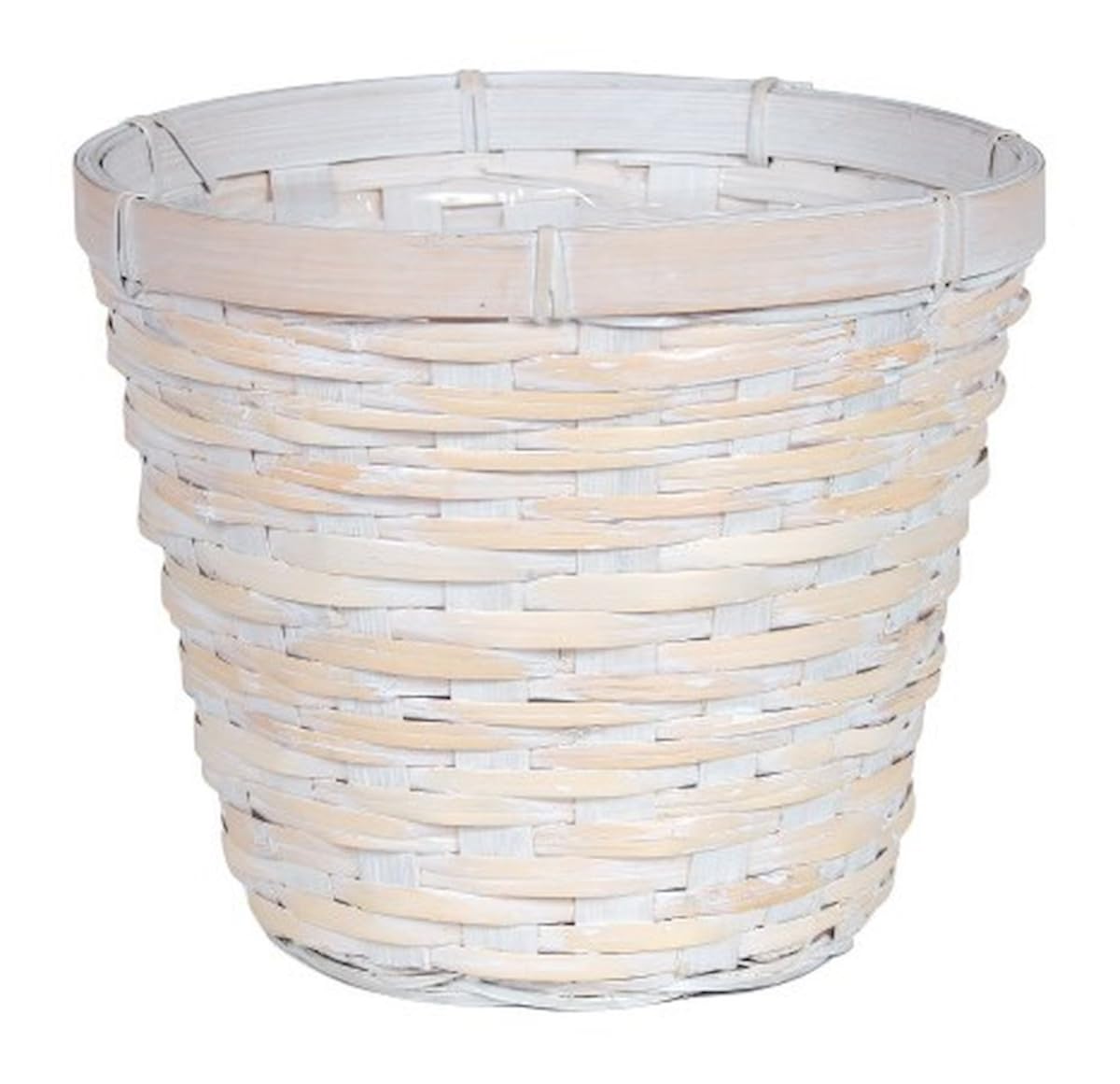 White Washed Rattan Planter