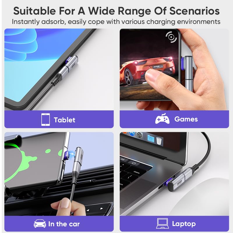 Adaptador Magnético USB-C Ángulo 90° 240W Pack 2 miniatura 6