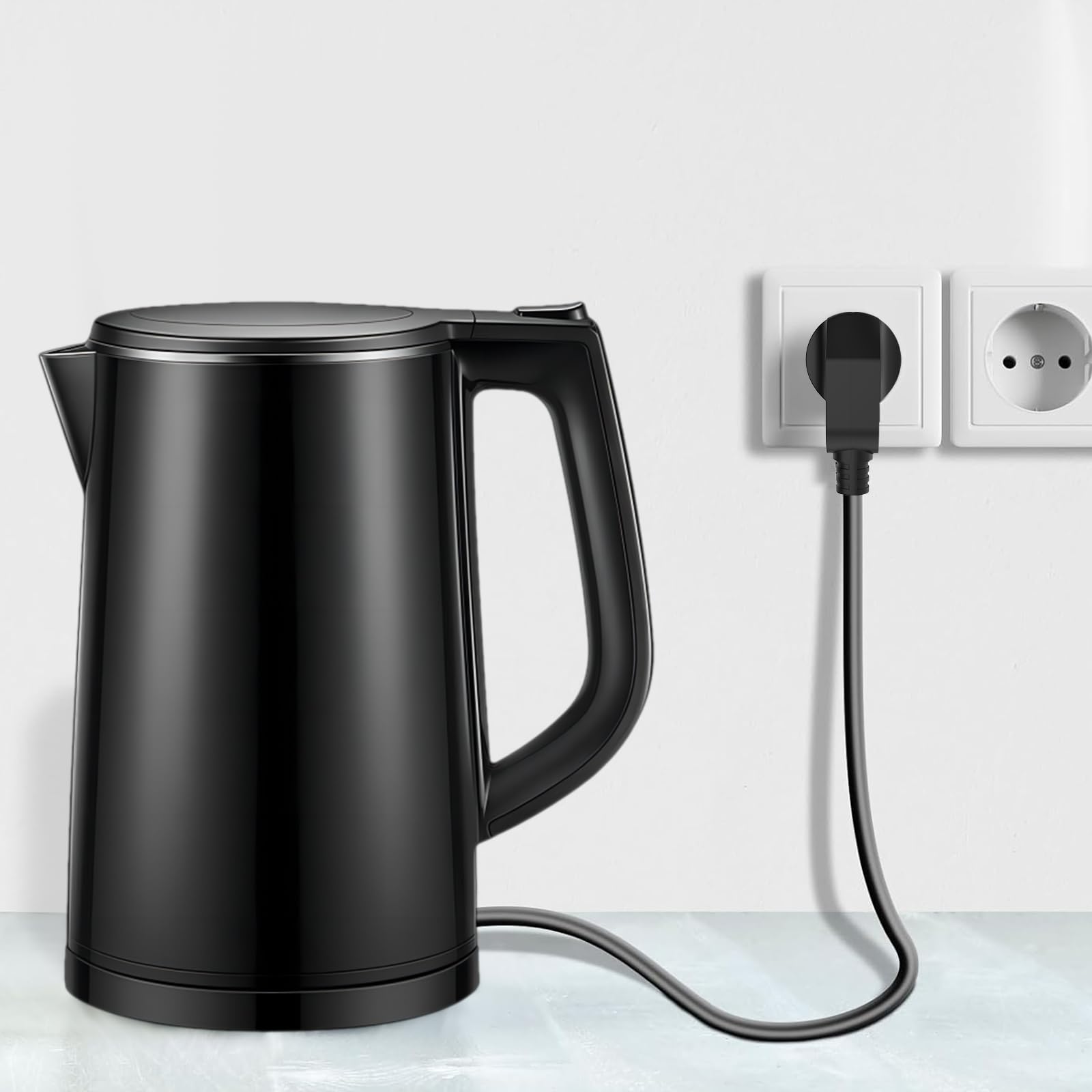 Enchufe ángulo 2 Enchufe Schuko para Cable de 8-10 mm Enchu-fe Europeo 250 V (16 A) Clavija de Contacto de Puesta a Tierra, Enchufe para Uso Profesional con Destornillador, Enchufe de Contacto