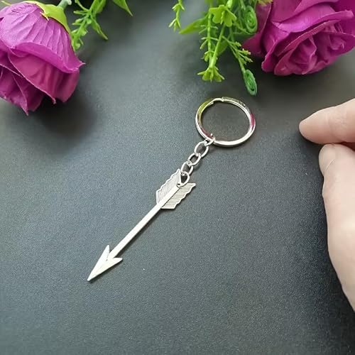 Pxiryanlow Silver Bow and Arrow Key chain Arrow Keyring Boho Keychain Archer Gift Crossbow Bow Jewelry Archery Beading and Jewelry Findings Keyrings and Keychains and Charms Accessories(1.1x6.5cm)