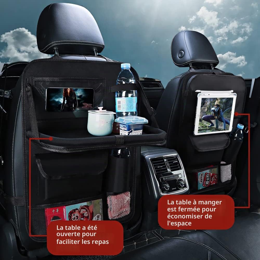 Organiseur de siège de voiture, organiseur de siège arrière | rangement de siège de voiture pour enfants avec support de table à manger pliable et plusieurs poches, pour voyage, parents