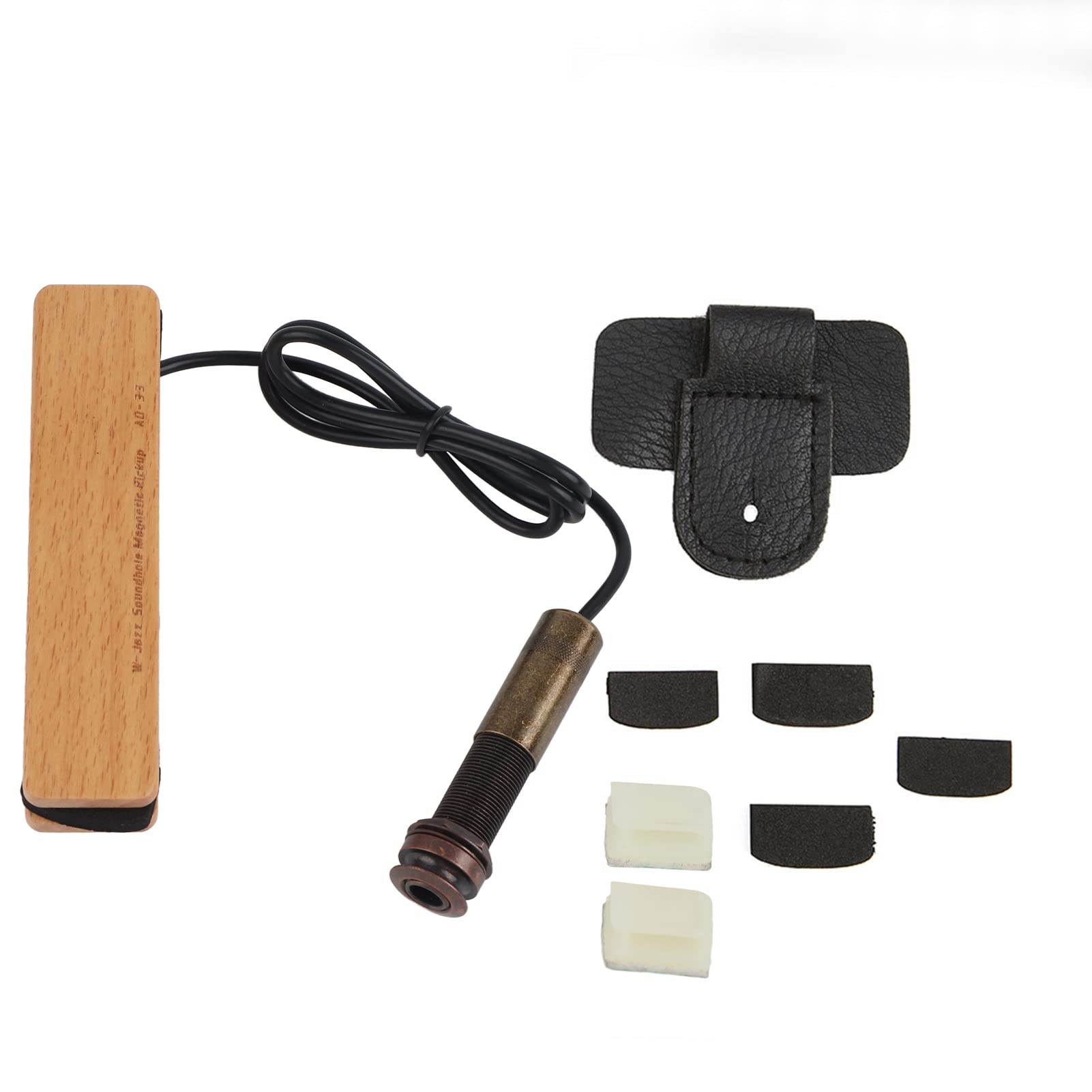 Micro de Guitare en Bois, Micro Externe Magnétique Passif Prise 6,35 mm pour Guitare Folk Acoustique