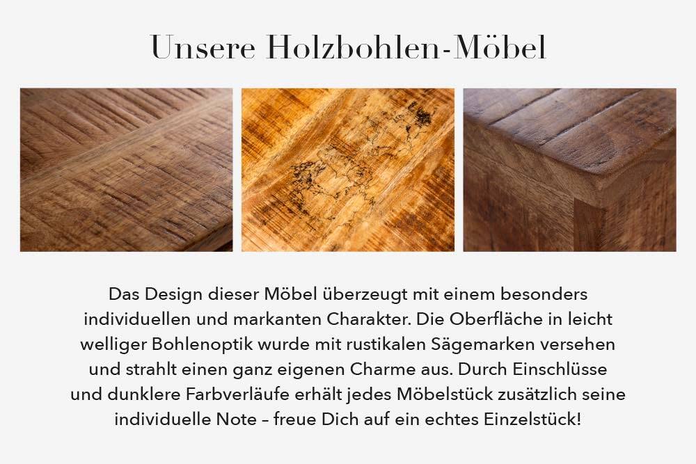 Riess Ambiente Design Sitzbank Iron Craft 170cm Mangoholz Eisen Industrial Design Küchenbank Holzbank Bank