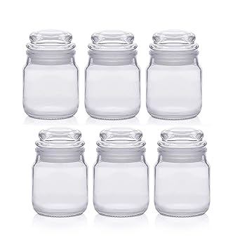 Kanha ji Creations Empty Glass Jar for Candle Making Candle for Diwali & Christmas Pack of 6