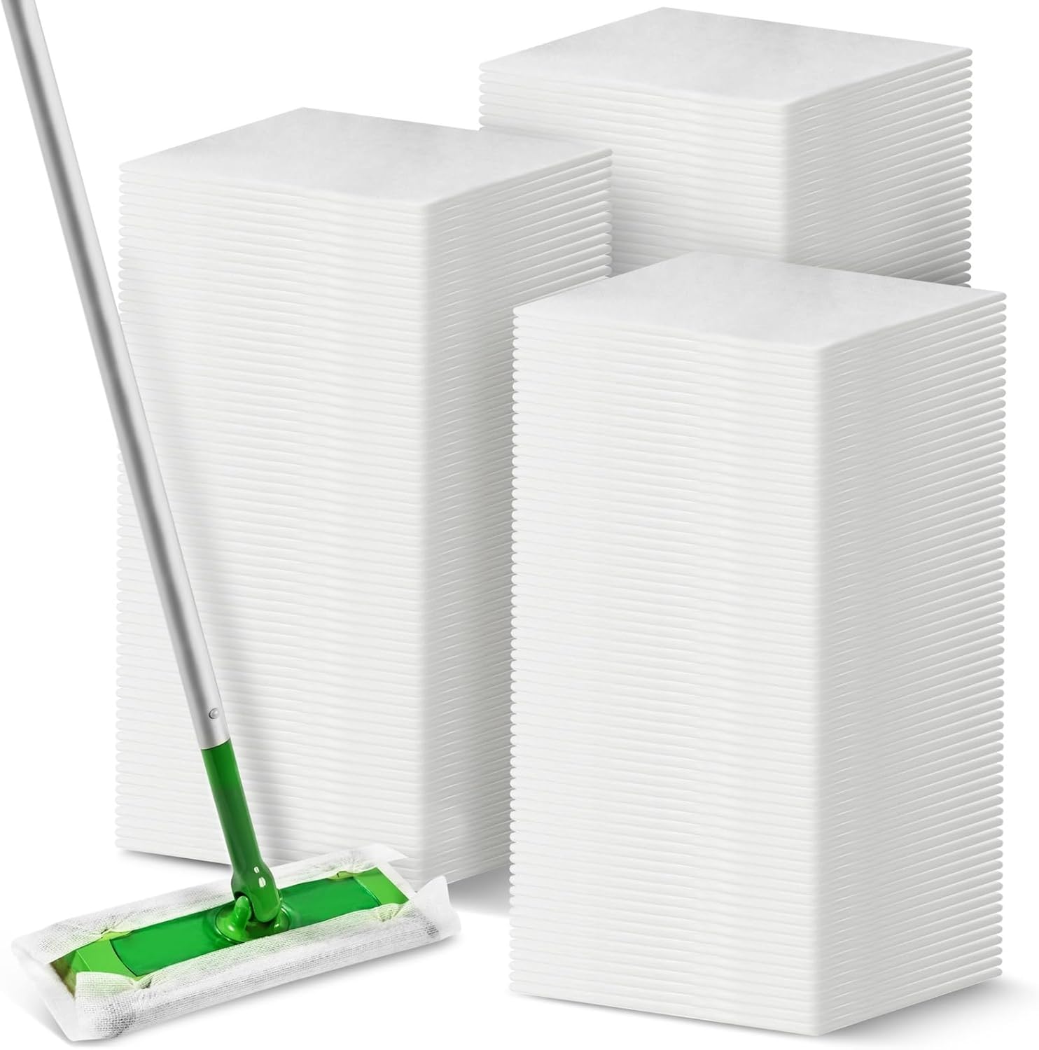 Juvale Disposable Mop Pads - Hard Floor Dust Mop - Disposable Microfiber Cloths - White Floor Cleaning Pads - 200 Count, White, 11.5" x 8"