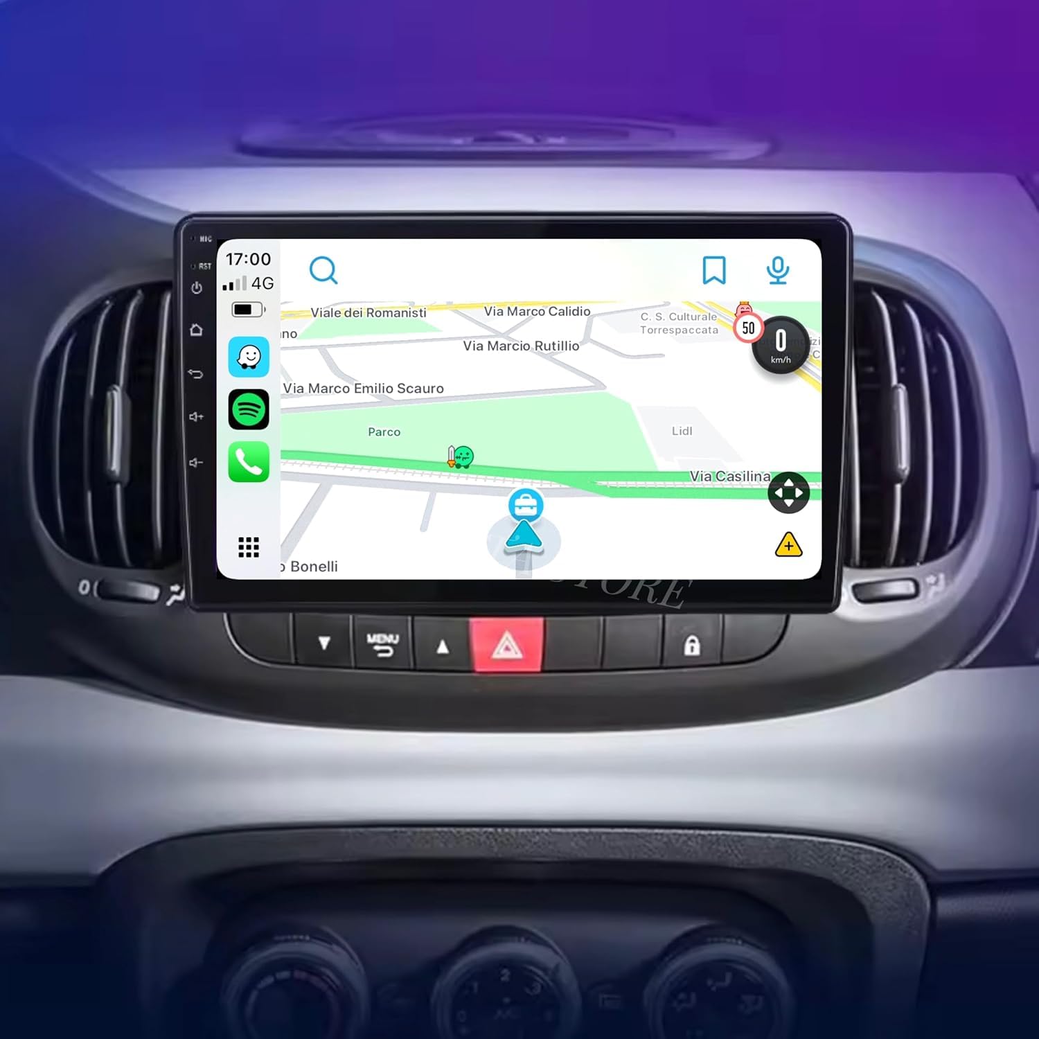 Android 14 Autoradio per Fiat 500L 2012-2017 10.1 Pollici Bluetooth Car Stereo Tablet Touchscreen Radio Navigatore GPS Supporta Wireless Carplay Android Auto Controllo del Volante WiFi (2+64GB)