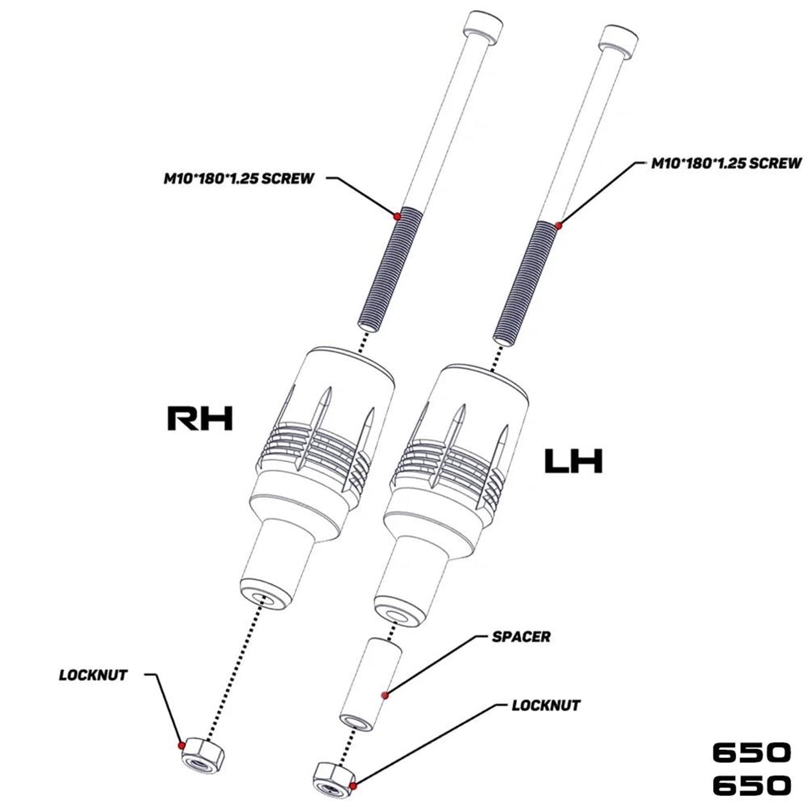 Motorrad-Rahmengleiter, Sturzpads, Crash-Protektoren Für Kawasaki Z900 Z650 Z1000 Z400, Für Ninja 650 400 ZX6R Z750 Z 900 Frame Sliders Sturzschutz Sturzpads(Schwarz 1)