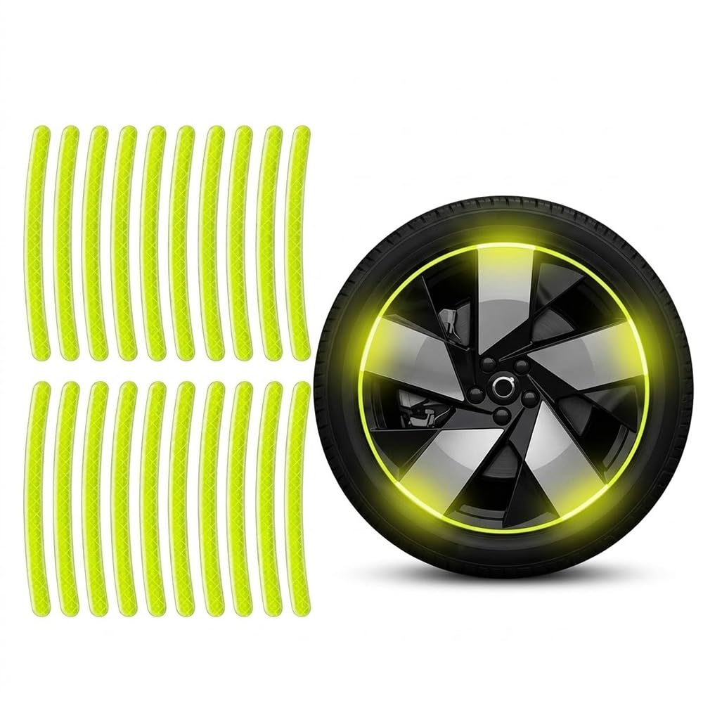 zhangqin Motorcycle Wheel Rim Reflective Stickers for Triumph Tiger 900 GT T900 GT PRO Tiger 850 Sport, Night Driving Safety Warning Decals, Bright Honeycomb Strip, Strong Adhesion Tape,Green