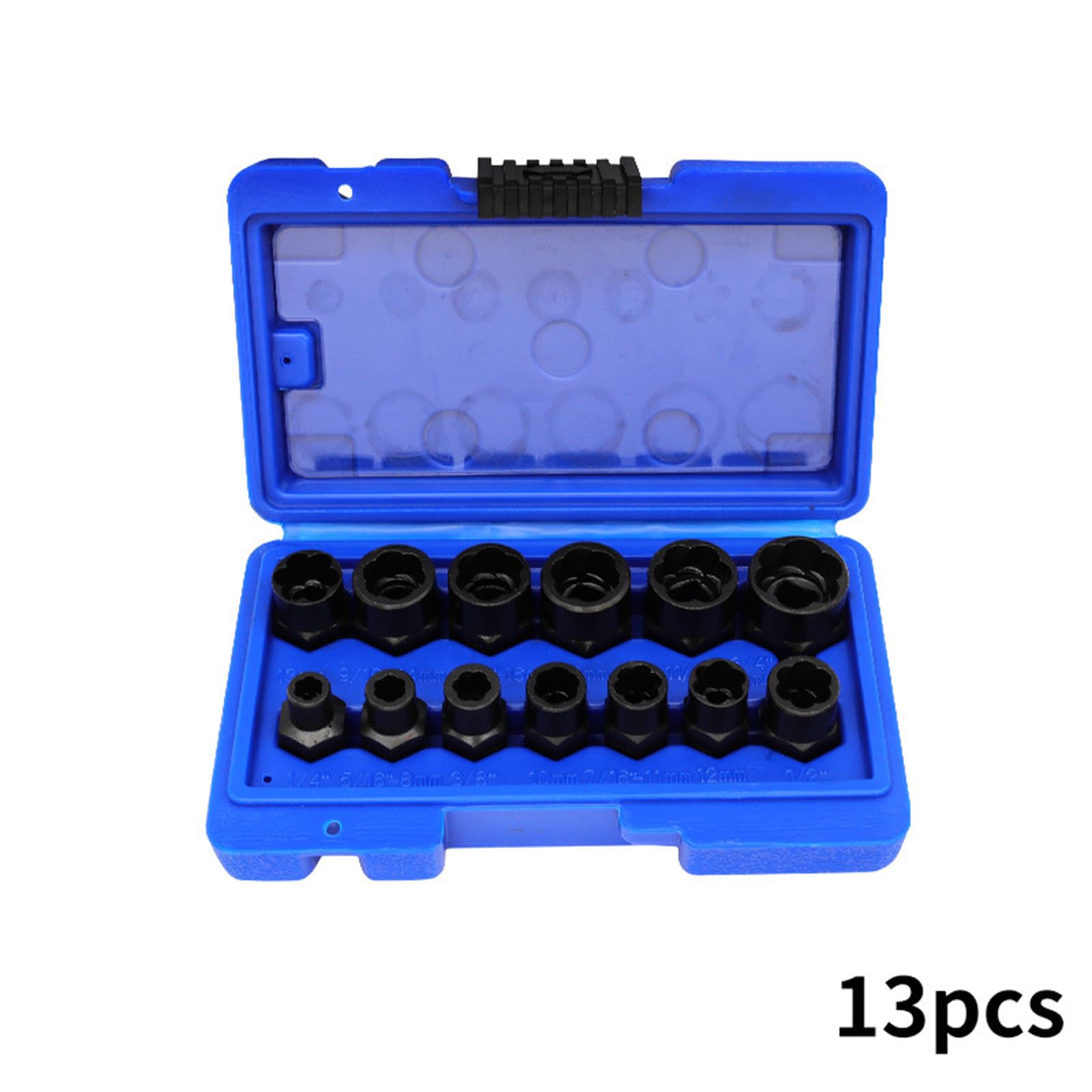 Juego de 13 Piezas de Herramientas para extraer Tornillos y Tuercas dañados, Llave de Tubo para Quitar Tornillos y Tuercas, Color Negro