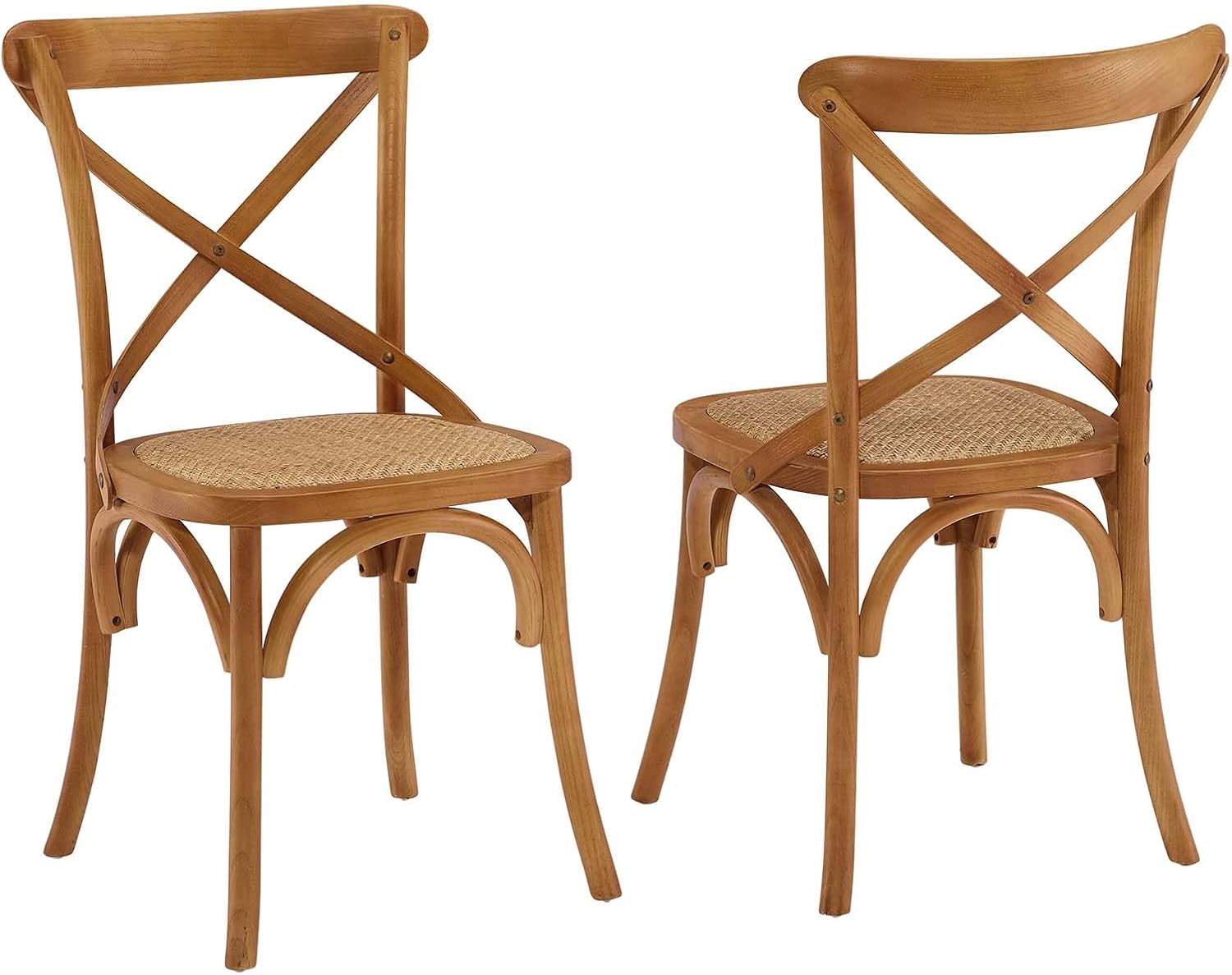 Rustic Farmhouse Cross-Back White Wood Dining Side Chair