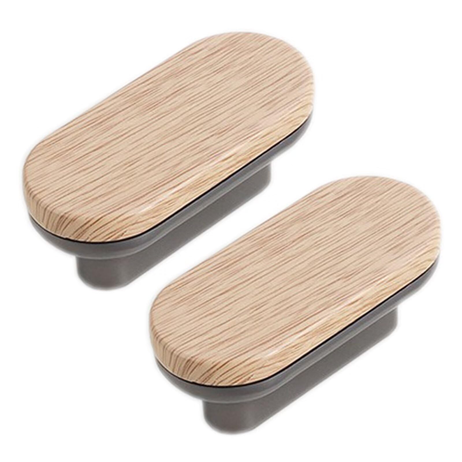 TYYCKJ 2PCS Walnut Wood Drawer Knobs Kitchen Cabinets Pulls Furniture Hardware Handles Dresser Wardrobe Handle Cupboard Door Knob and Pull Home Improvement Decoration, Hole Distance 32mm