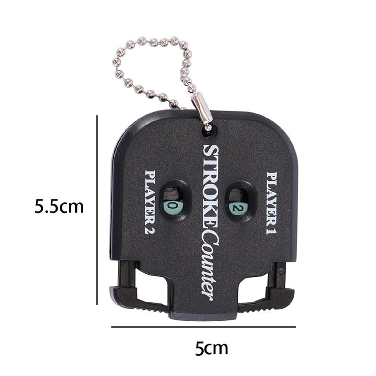 Cerioll Contador De Golpes, Contador De Puntaje De Golf, con Cadena, con Función Auxiliar De Puesta A Cero, Ligero Y Portátil, para Uso 2 Jugadores, Ideal para Juegos De Pelota (Negro)