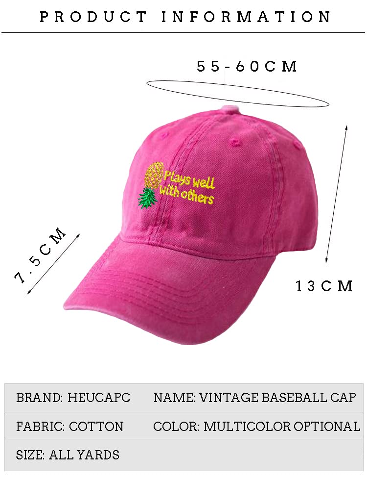 Gorra de béisbol bordada piña al revés ajustable miniatura 2