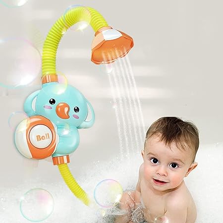 Amazon ベビーシャワーヘッド エレファントヒマワリスプリンクラーバスおもちゃ ベビーバスをもっと楽しくする B お風呂用おもちゃ おもちゃ