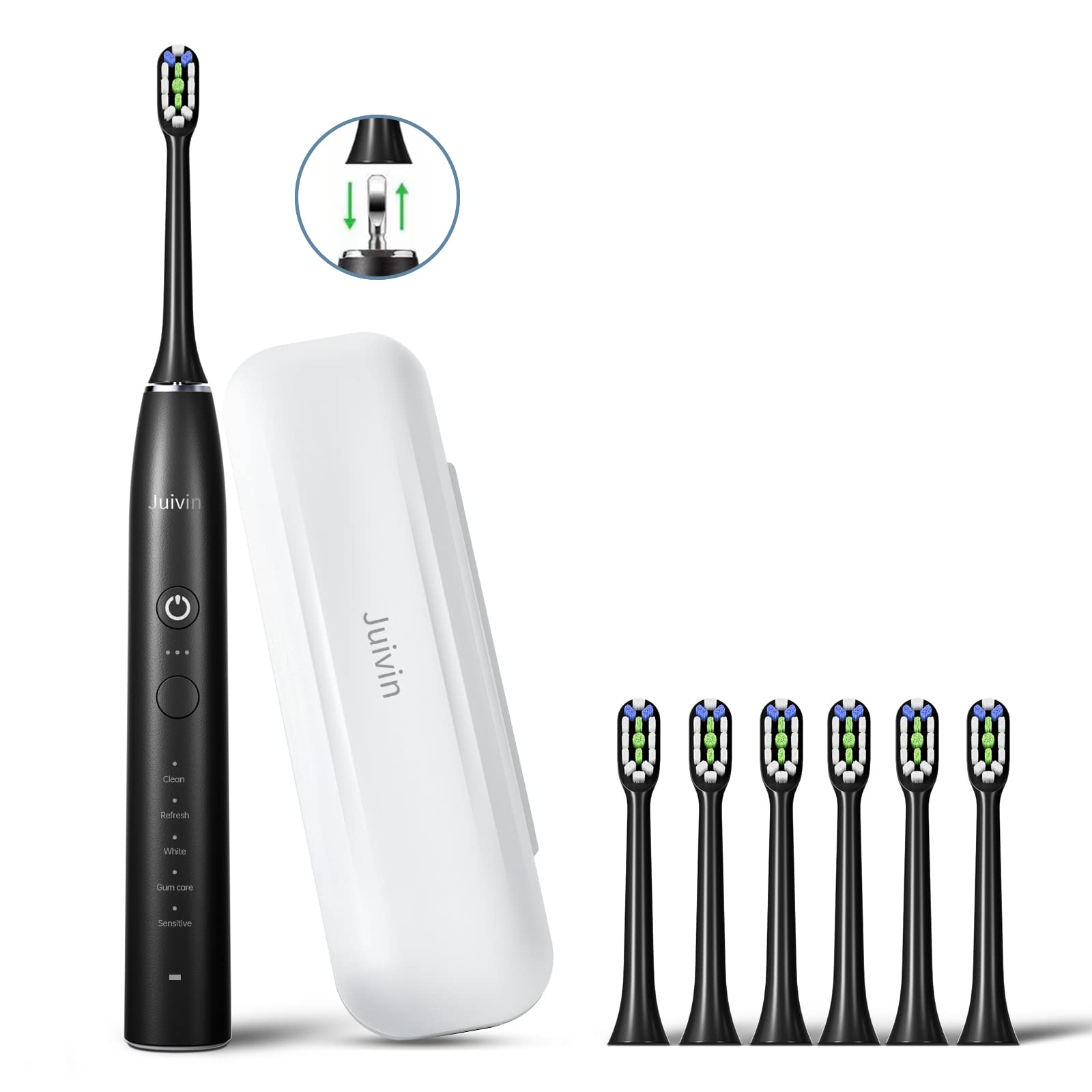 Juivin Silent Sonic Electric Toothbrush for Adults, Rechargeable