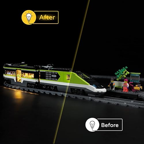 Miniatura 6 de YEABRICKS Luz LED para Lego-60337 City Express modelo de bloques de construcción de tren de pasajeros (juego de Lego no incluido)