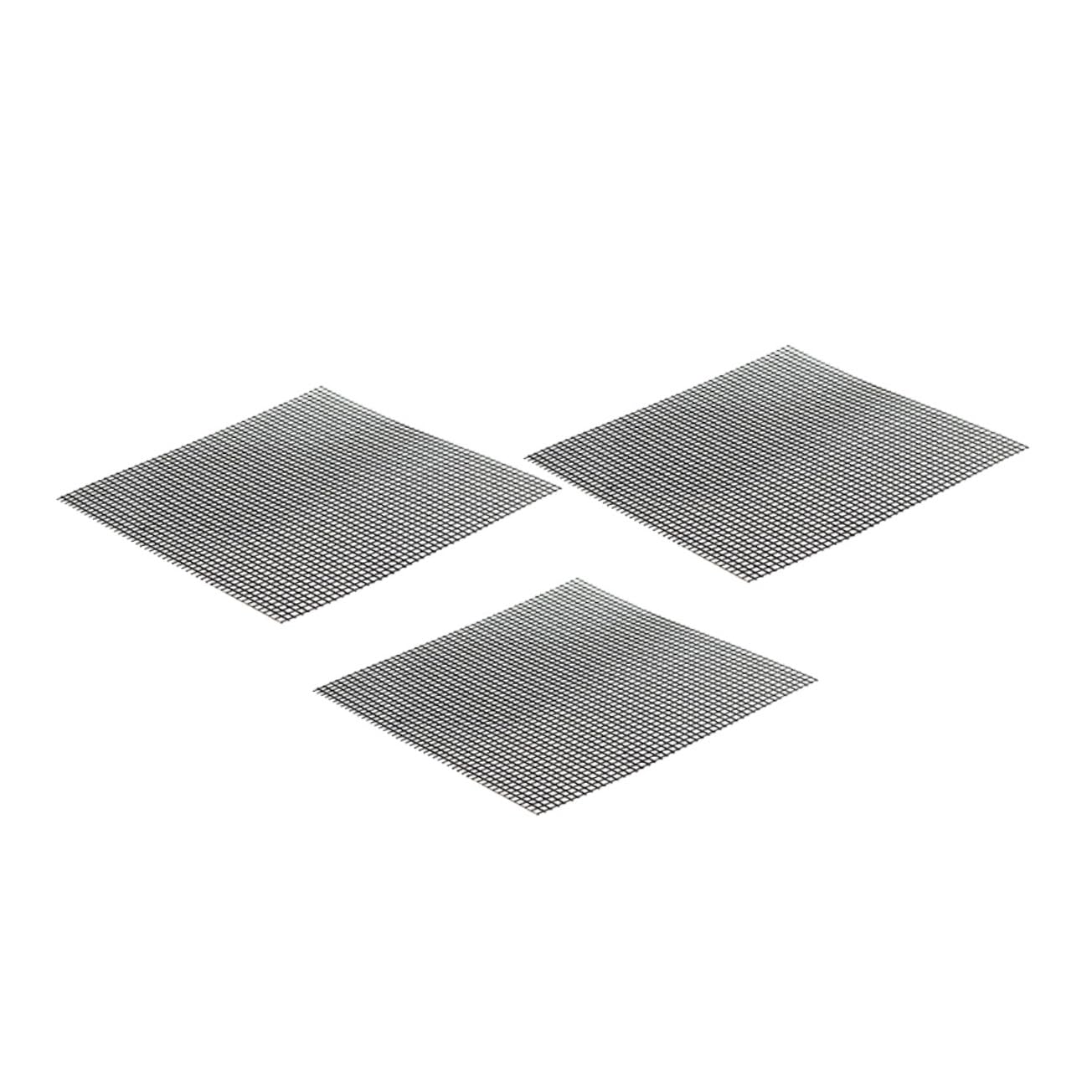 ibasenice 3pcs Barbecue Mat Replacement Grill Grate Grill Mats for Outdoor Grill Nonstick Portable Grill Net Barbecue Pad Barbecue Mesh Mat Black Fiberglass Mesh Cloth Coated with