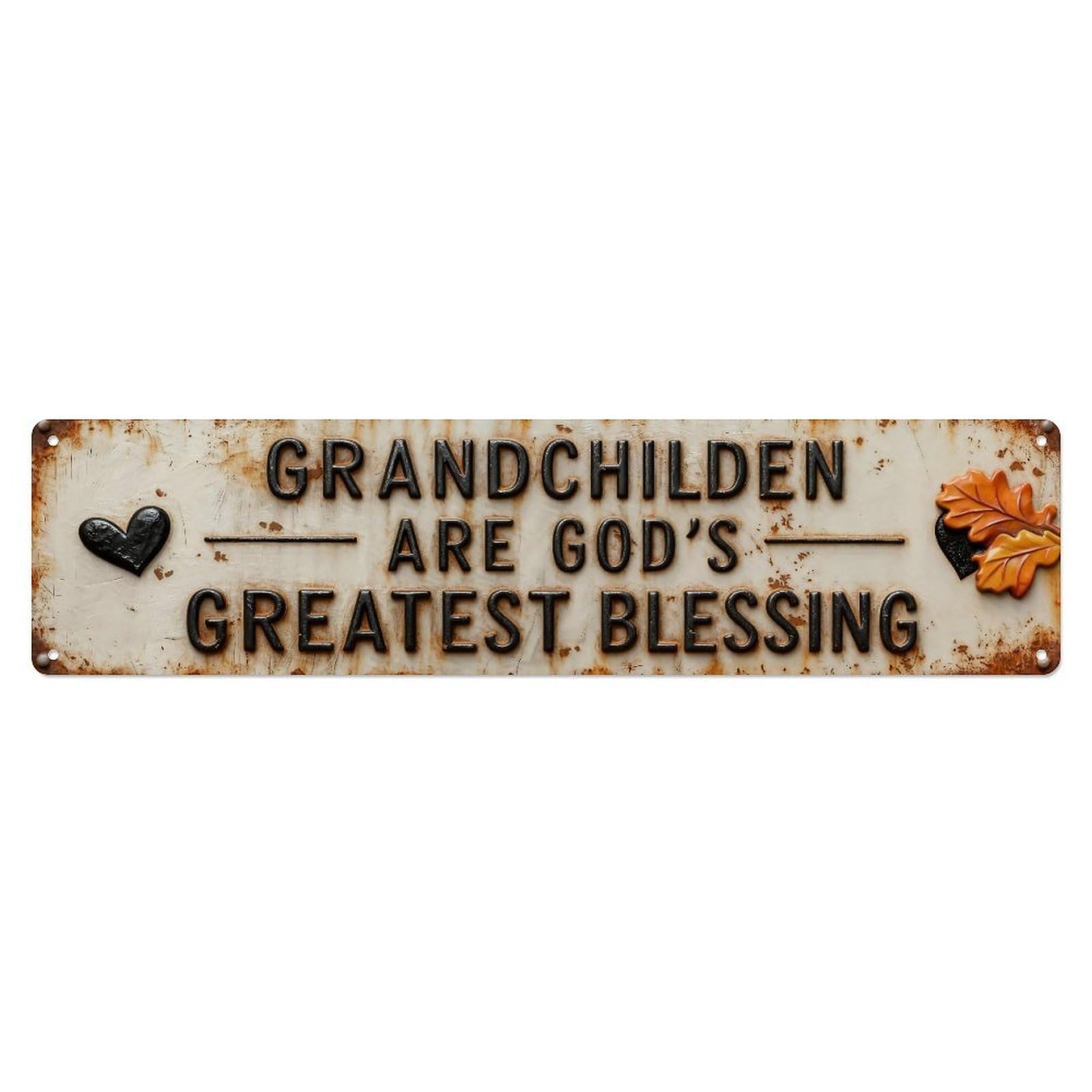 Iageret Vintage Grandchildren Are Gods Greatest Blessing Metal Tin Sign Retro Wall Decor, Bar Garage Cafe Kitchen Home Wall Art Poster Decoration 4X16inches