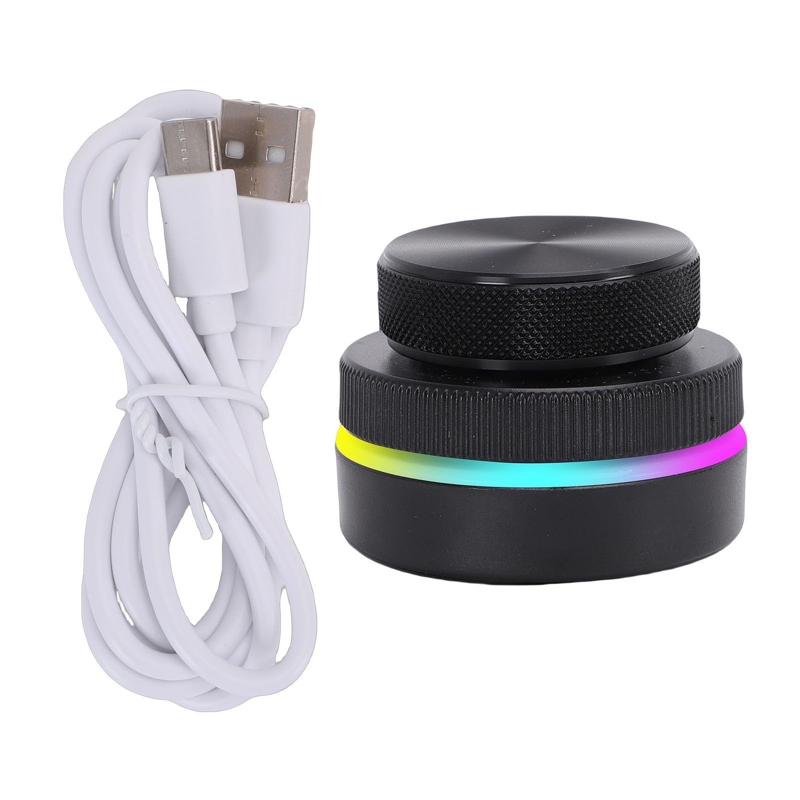 Goshyda Manopola di Controllo Personalizzabile con Luce RGB, Manopola del Volume del Controller Multimediale USB C Bluetooth 2.4G, per Android per OSX per Wins