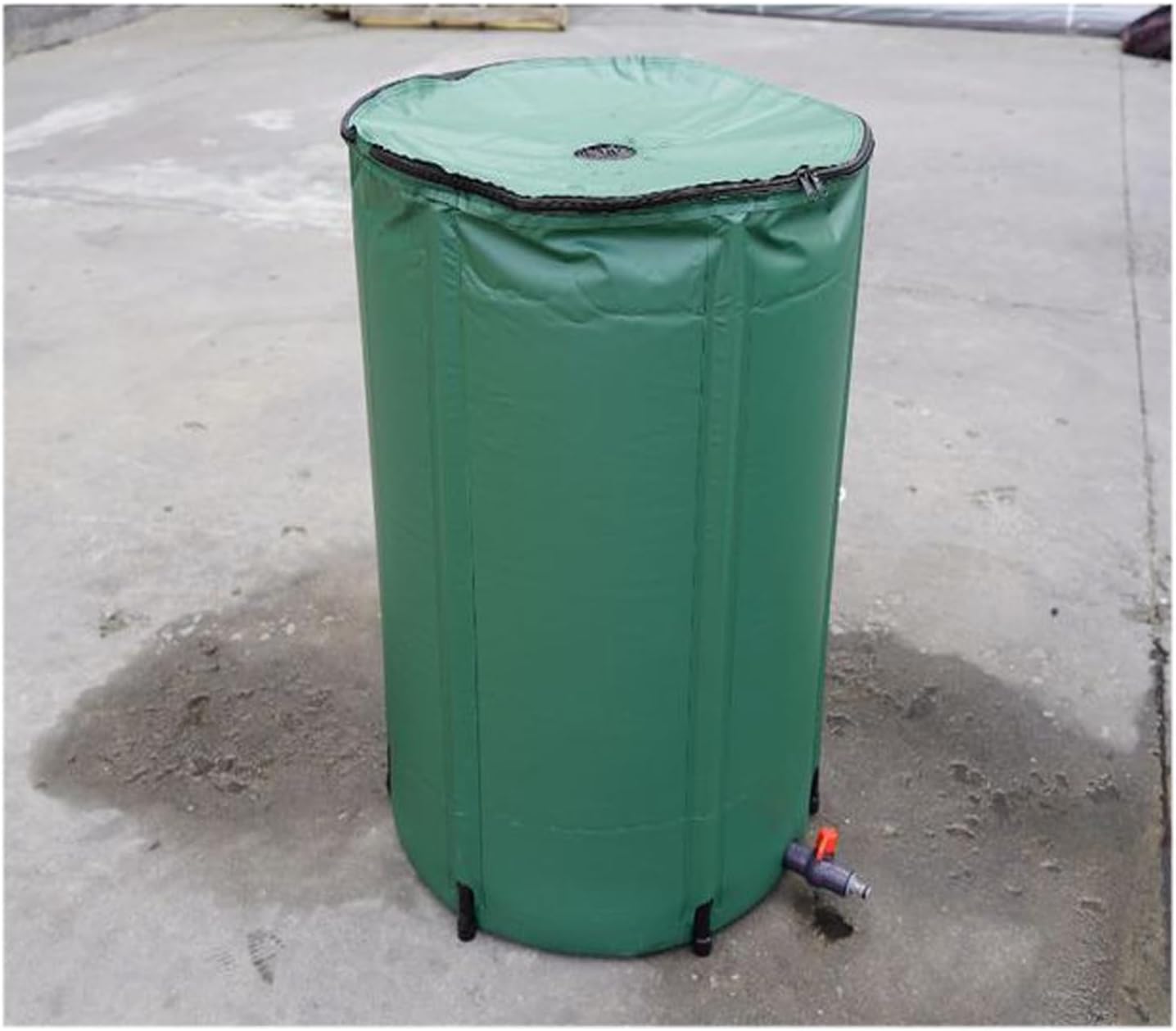 Rain Barrel, Foldable for Storage, Top Cover with Filter Mesh, Tough Fabric, Wear-Resistant and Tear-Resistant(Green,250L)