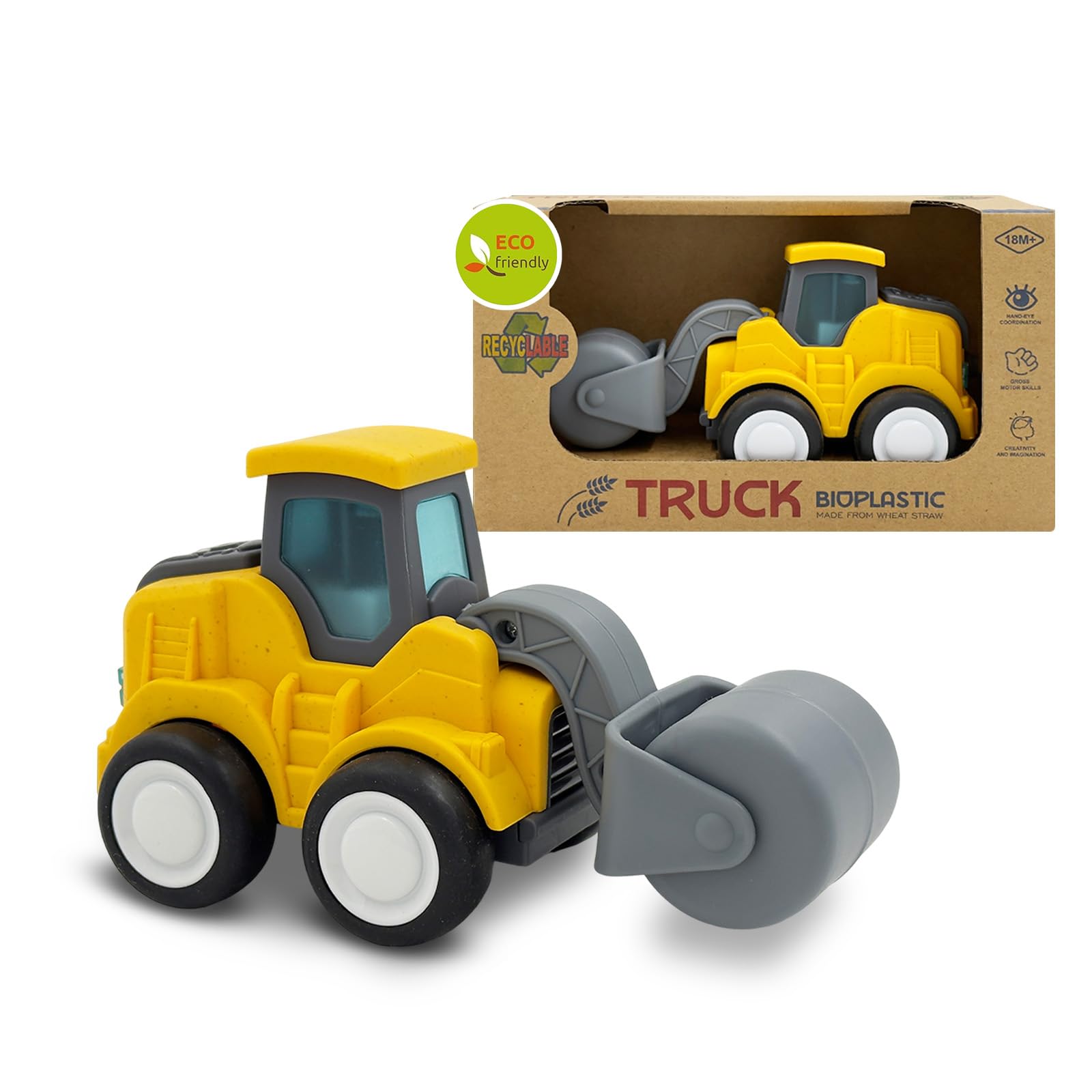 Kitzomi Construction Road Roller Car Toy for 2-6 Year Old Boy Girl