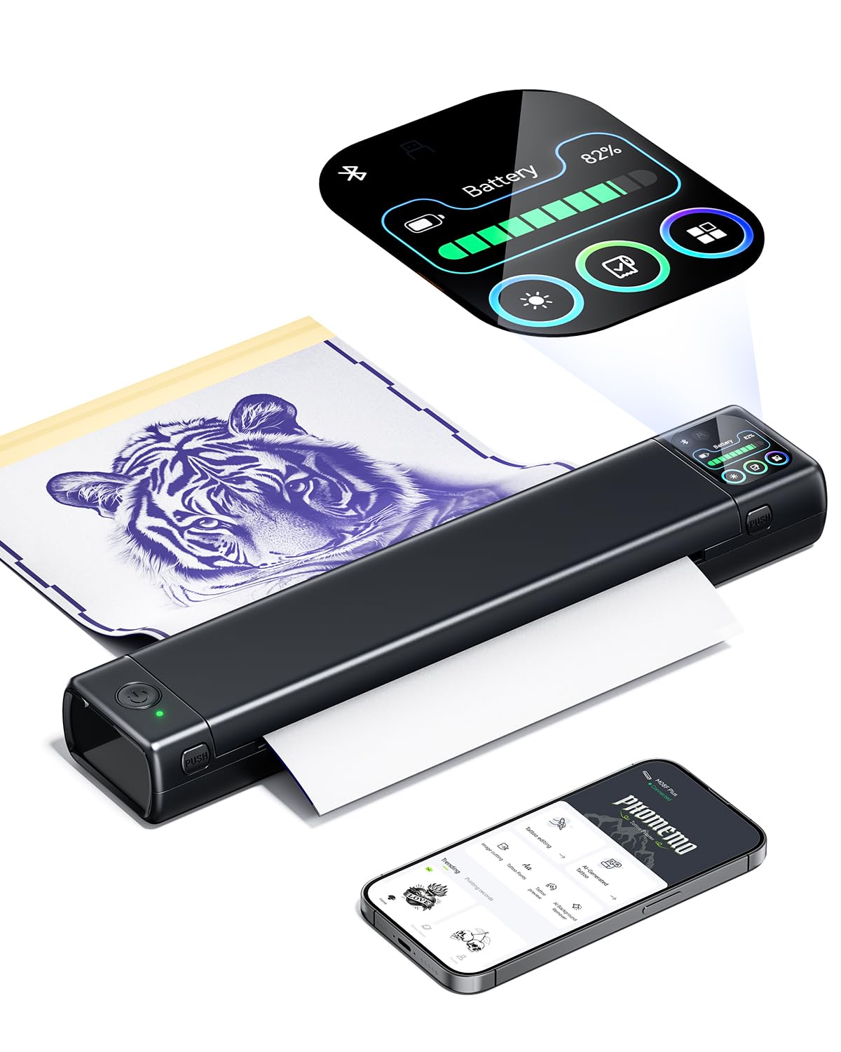 stampatore bluetooth per stencil tatuaggio con carta trasferimento