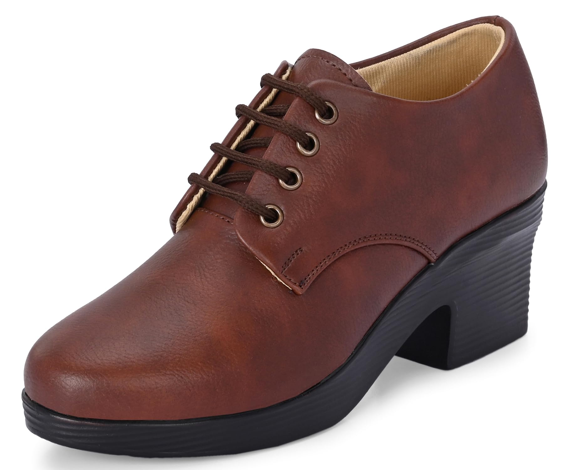Karaddi Womens Formal Shoes | Lace up for Women Brown | Block Heel Derby Shoes Color Brown Size 5 UK/ind (B0D3V6LBZQ) Amazon Price History, Amazon Price Tracker