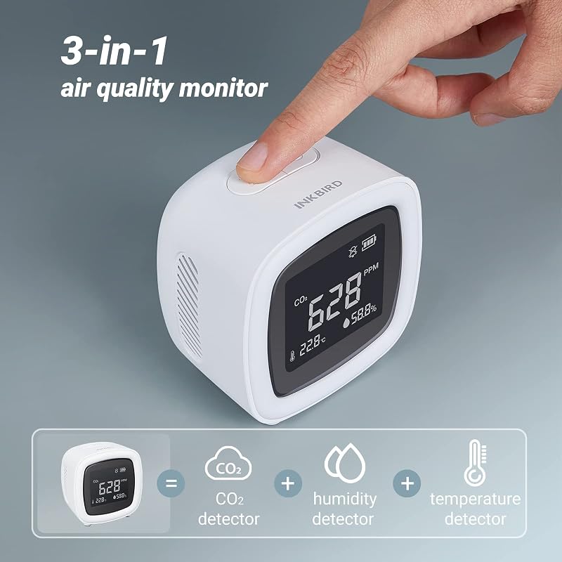 Inkbird IAQM-068 CO2 mérő, levegőminőség detektor hőmérséklet és páratartalom érzékelővel