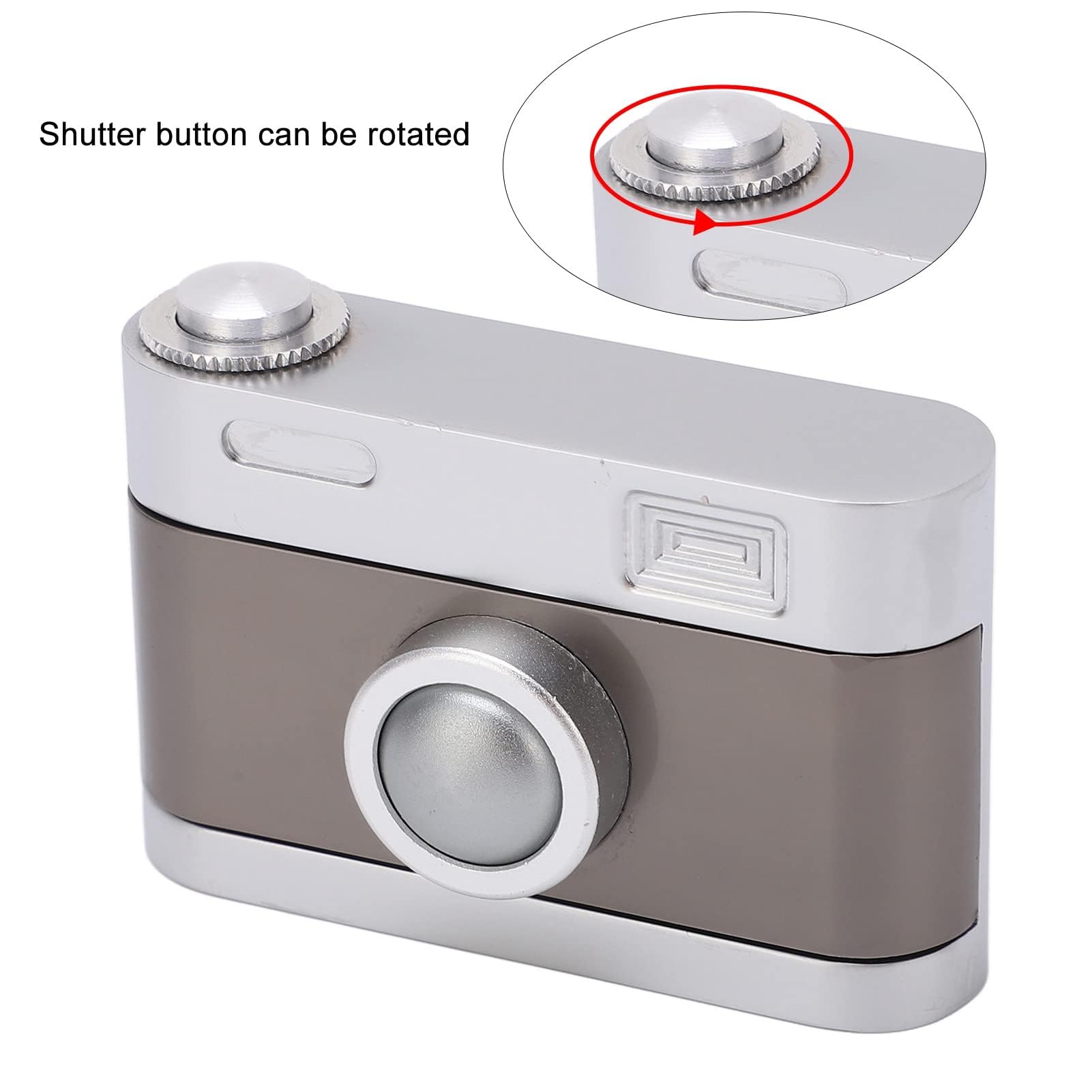 Dpofirs Fidget Slider Push Slider Fidget Clicker Fidget Toys, Jouet en Forme de Caméra TDAH Push Slider Jouet Adulte Métal Presse anxiété Soulagement du Stress Curseur