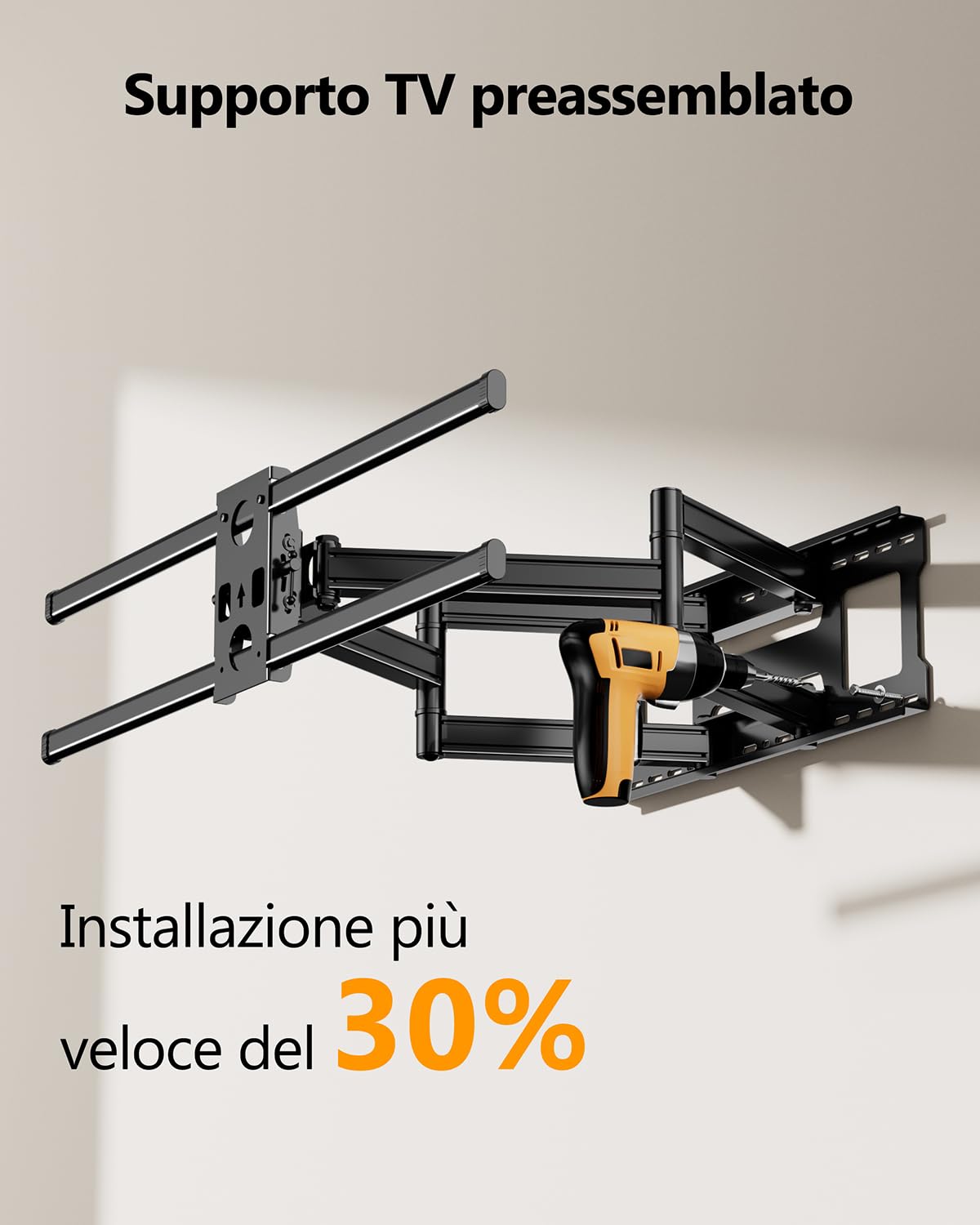 Supporto TV Parete da LED LCD 60 a 120 Pollici, Staffa TV con Movimento Inclinabile ed Estendibile, Braccio TVs con Doppio Braccio Articolato Ultra Resistente 125kg, VESA 200x100-1000x600mm