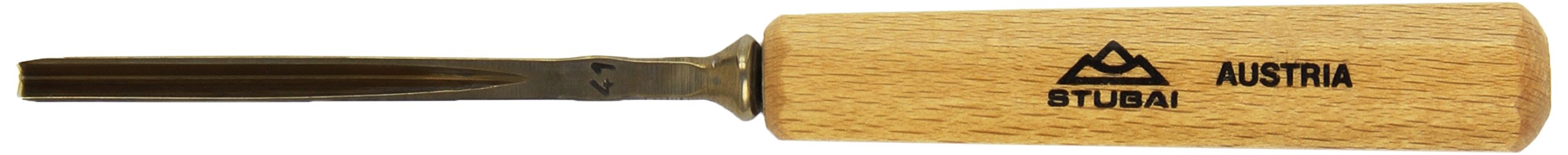 Stubai 524104 Typ 41 Dłuto do rzeźbienia w drewnie z drewnianym uchwytem, złoty/beżowy, 4 mm