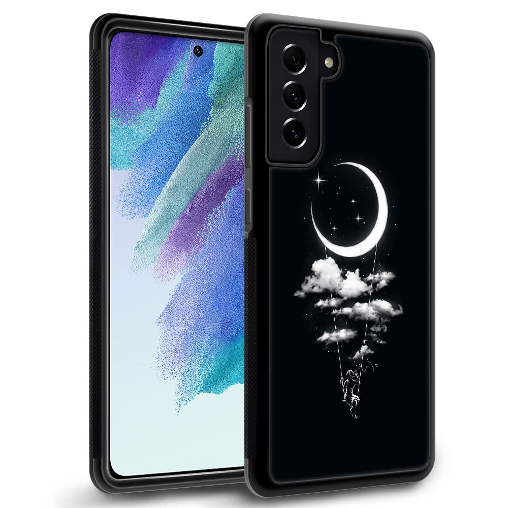 DAIZAG Compatible with Samsung Galaxy S21 Case,All-Round Protection Shockproof Anti-Scratches TPU Cover,Cases for Man Woman-Free Girl Under The Moon