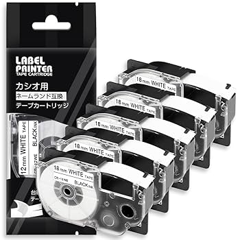 【P】30個　ネームランド　テープ Amazon | 18mm 白地黒文字 CR-18WE と互換性のある ネームランド