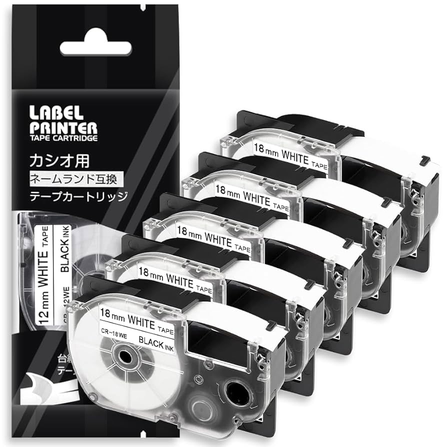 CASIO ネームランドテープXR-18WE ラベルライター ネームランド テープ 18mm 互換 XR-18WE 白