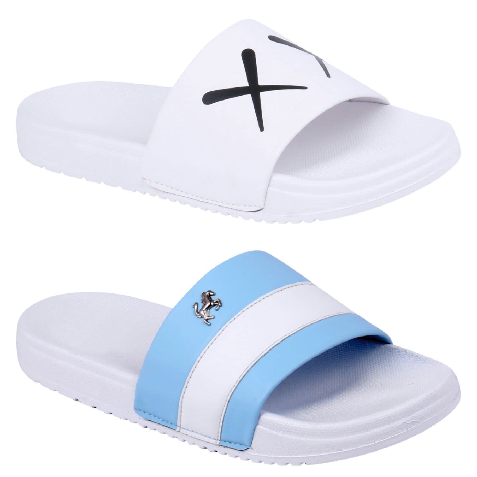 PERY-PAO Mens Combo Comfort Sliders White, Black, Grey, Sky Blue Boys Flip-Flops (B09W5VXV6Y) Amazon Price History, Amazon Price Tracker