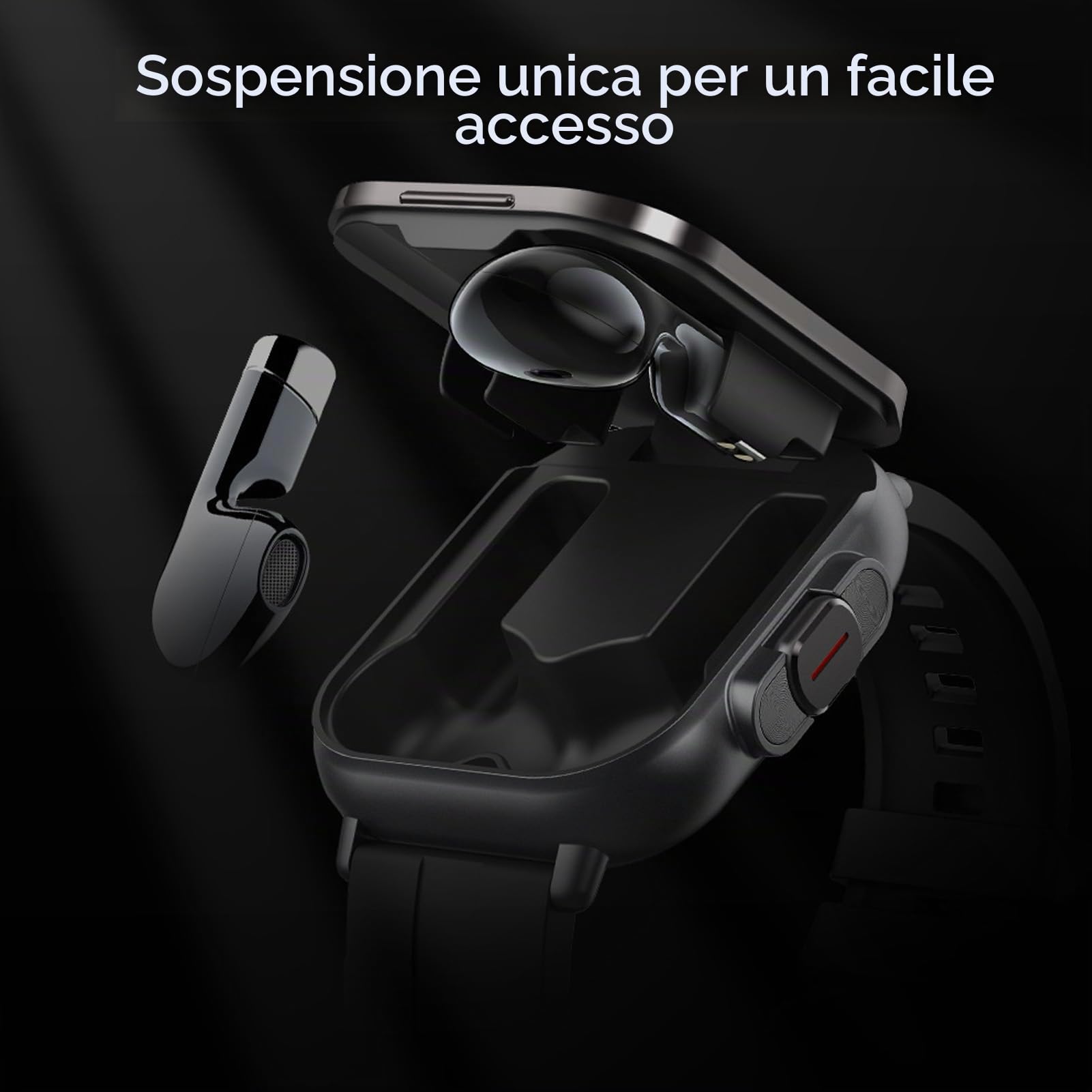 Tonysa Smartwatch con Auricolari, Schermo da 2,01 Pollici Smartwatch Auricolare Wireless Orologio Fitness Tracker con Cinturino in Silicone per IOS per Android