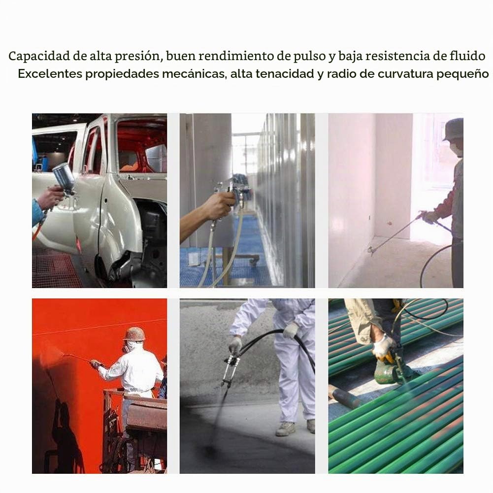 Manguera de pulverización de pintura de 1/4 pulg., Manguera de pulverización de pintura de 10 metros 3265Psi, tubo de fibra flexible de pistola pulverizadora sin aire