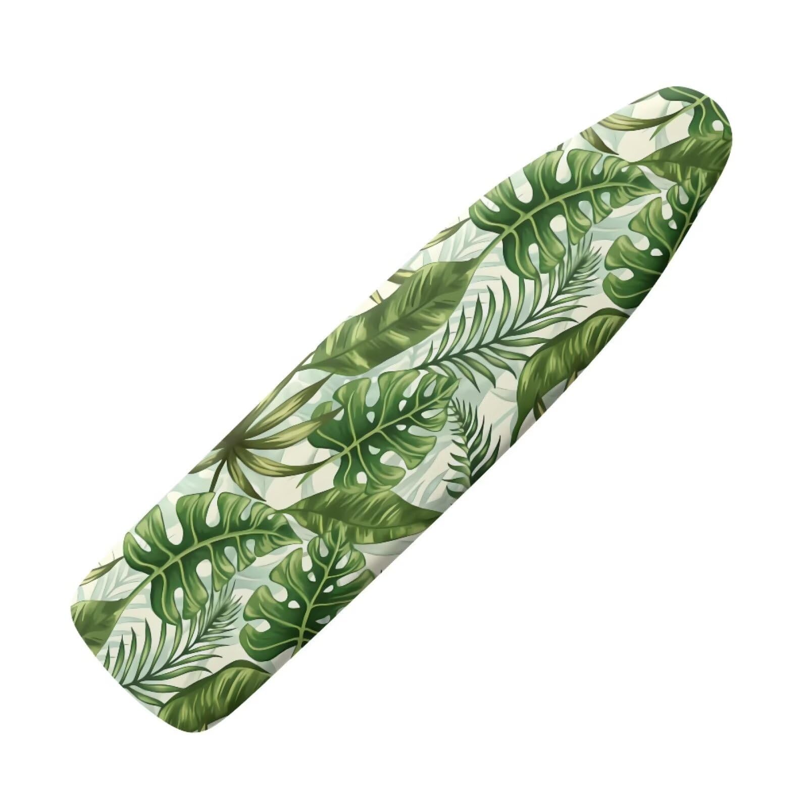 NETILGEN Ironing Board Cover Soft Elastic Iron Board Covers Resist Staining Marks Heat Reflective Easy to Install Iron Board Covers Small Size Easy Fit, Tropical Green Leaf โ image 1