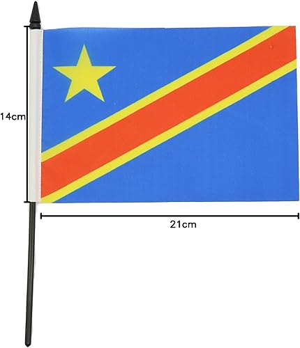 Miniatura 276 de Bandera de mesa Sierra Leona de 5 x 8 pulgadas, bandera de escritorio de Sierra Leona, 8.3 x 5.5 in, barra y base de plástico negro AZ FLAG
