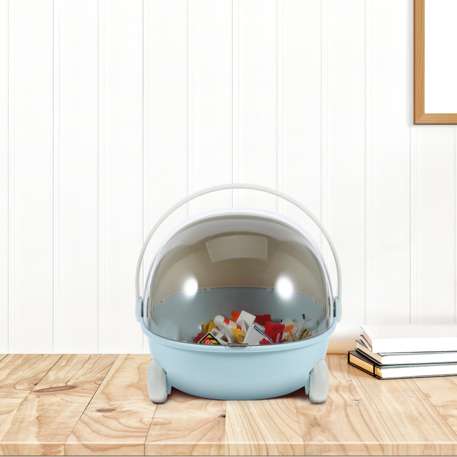 PRETYZOOM Organizer da Scrivania a Forma di Culla in Plastica Design Antipolvere e Multiuso per Ufficio e Desktop