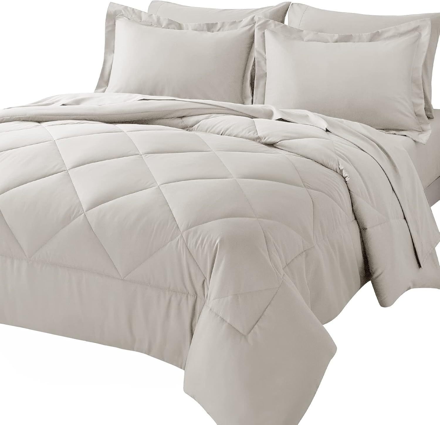 CozyLux King Bed in a Bag 7Pieces Comforter Sets with