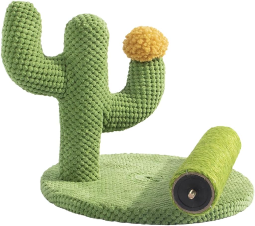 DOITOOL Cactus Shaped Vertical Cat Scratching Post Small 29x33cm Sisal Wear-Resistant Floor Scratcher for Daily Use Household Kitten Accessories