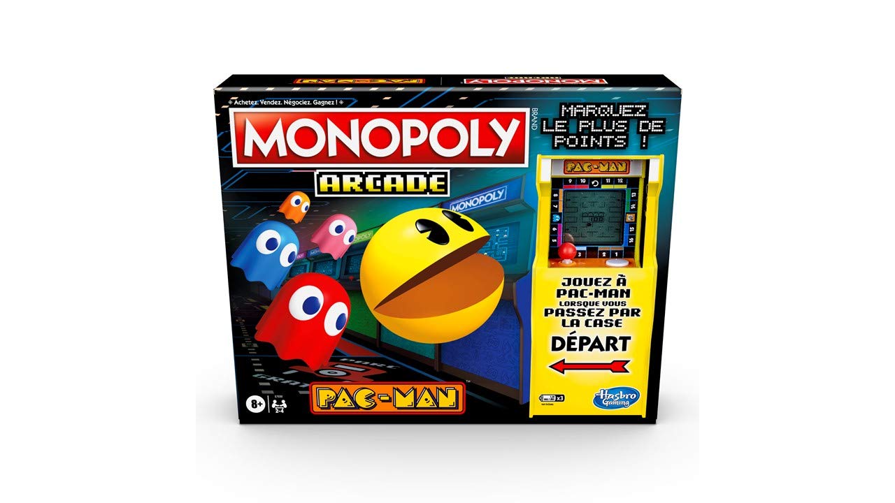Monopoly Arcade Pacman - Brettspiel - Für 2 bis 4 Spieler, Altersempfehlung: ab 8 Jahren - Französische Version