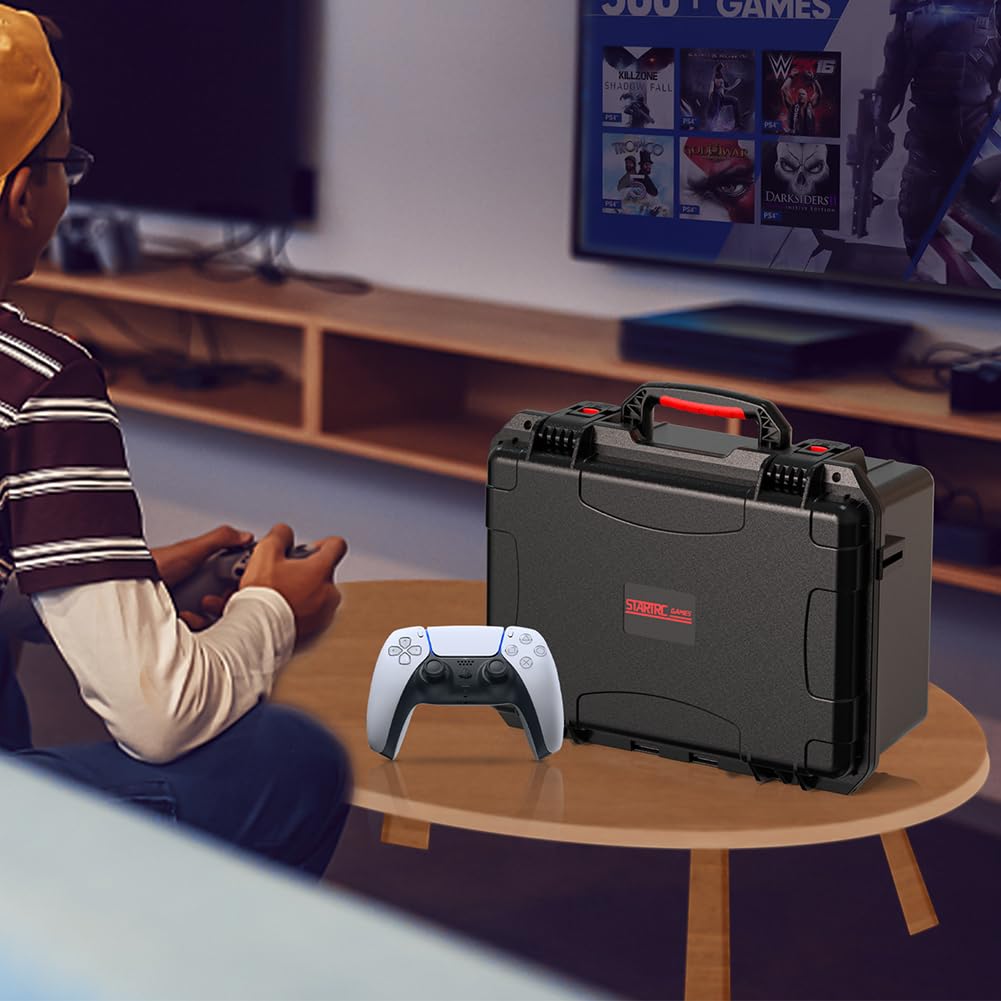 AMZLORD for PS5 Pro Hard Carrying Case Waterproof portatile Case di shock Shock Hard Case Anti-scratch for PlayStation 5 Pro Console Controller Controller Game Card