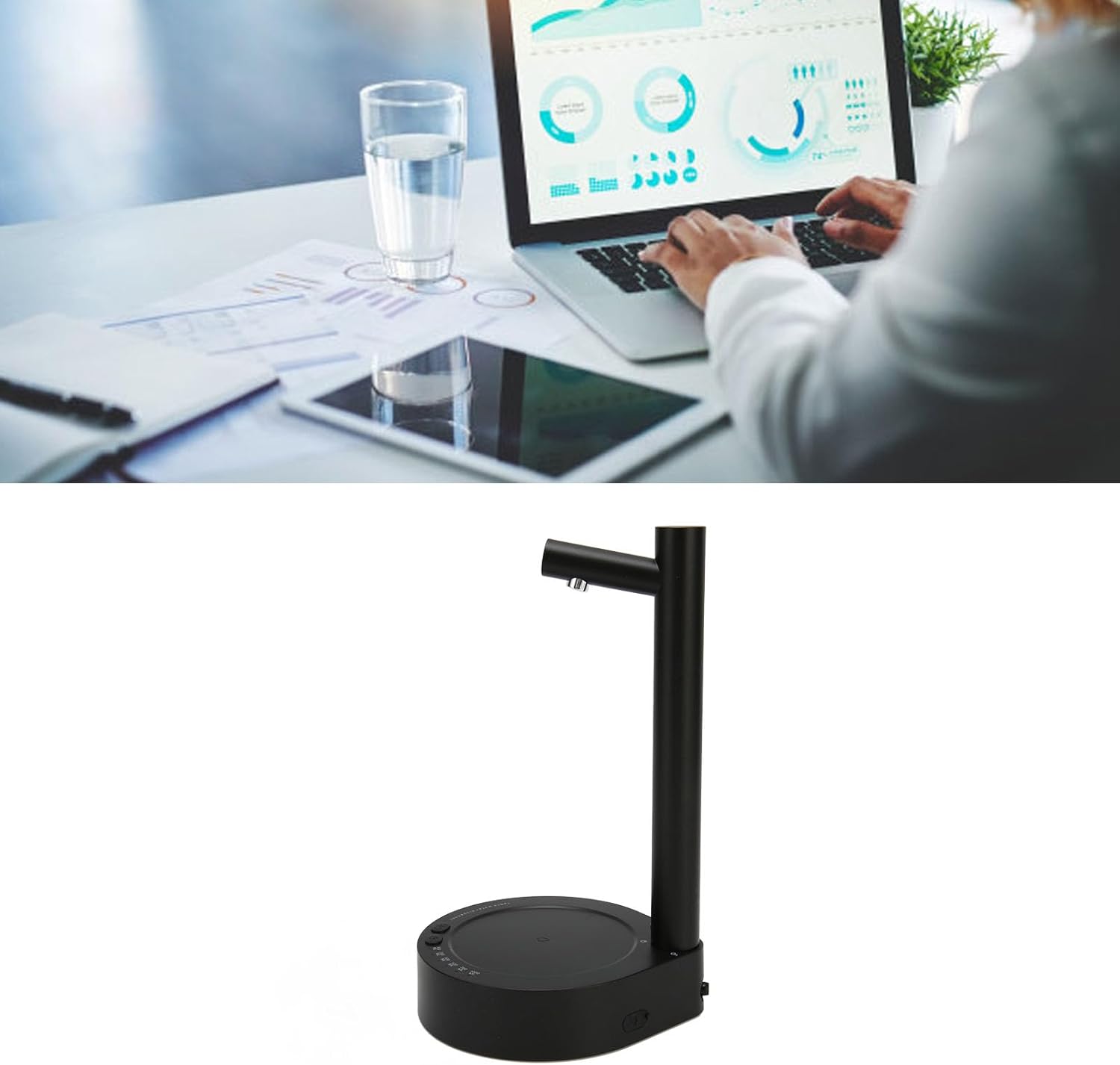 5ガロンスマートテーブルウォーターディスペンサー、7層の定量的、USB充電、ユニバーサルデスクトップウォーターボトルディスペンサーポ