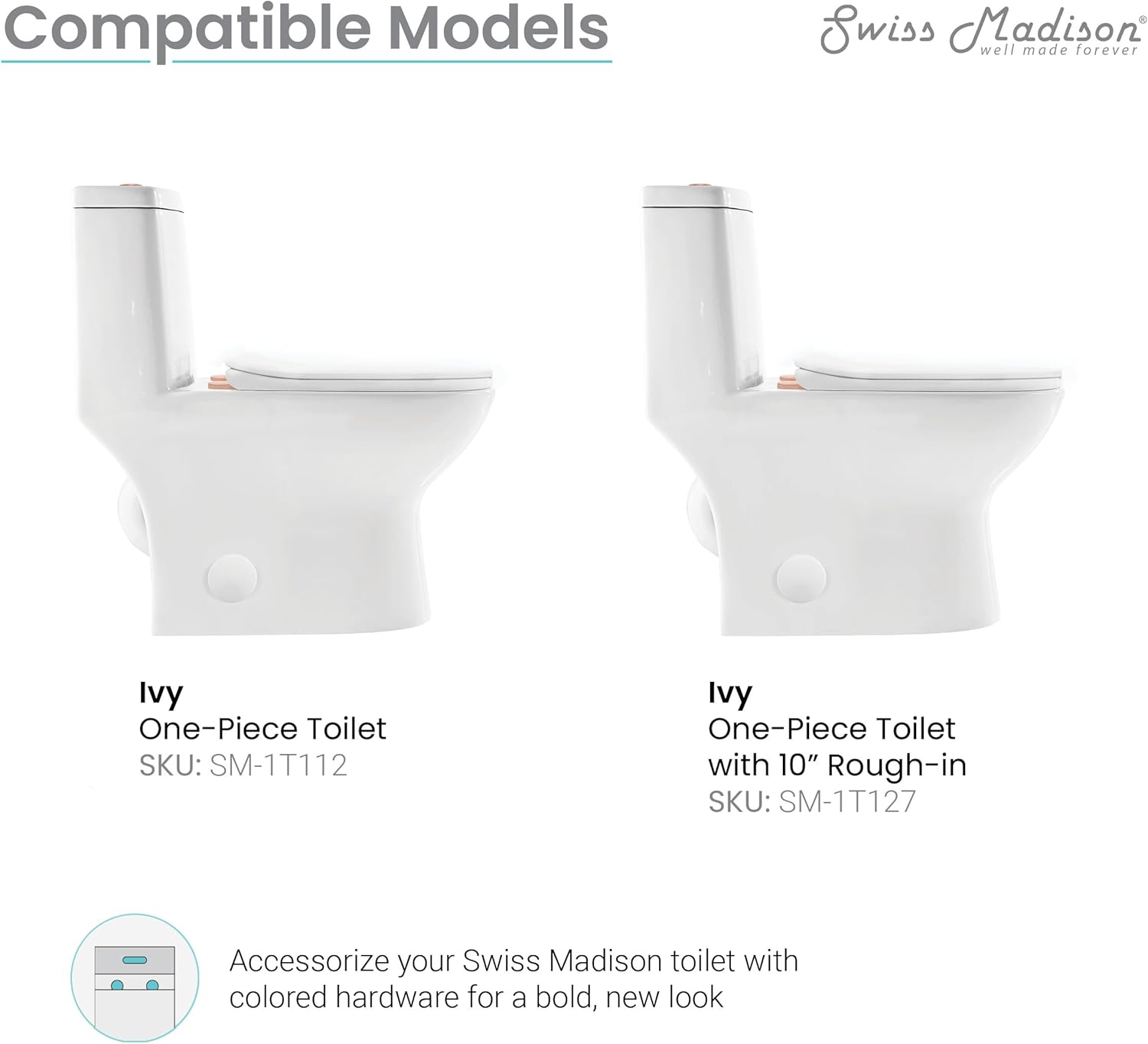 Toilet Hardware Rose Gold (SM-1T112HBG)