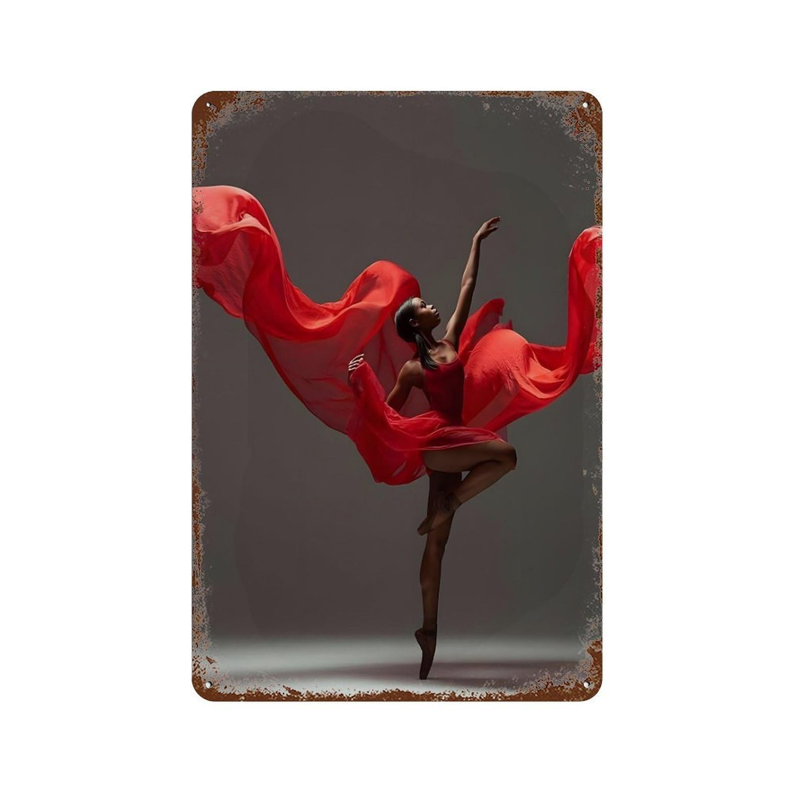 xiaoxiaoshen African American Girl Dancer Black Ballerina Wall Decor Art Metal Tin Poster Modern Home Decor Art Home Bar Shop Decorations Vintage Sign 30x20cm