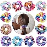 12Pcs Shiny Metallic Hair Scrunchies, Elastic Hair Bands, Good Idea for Any Occasions for Girls Women