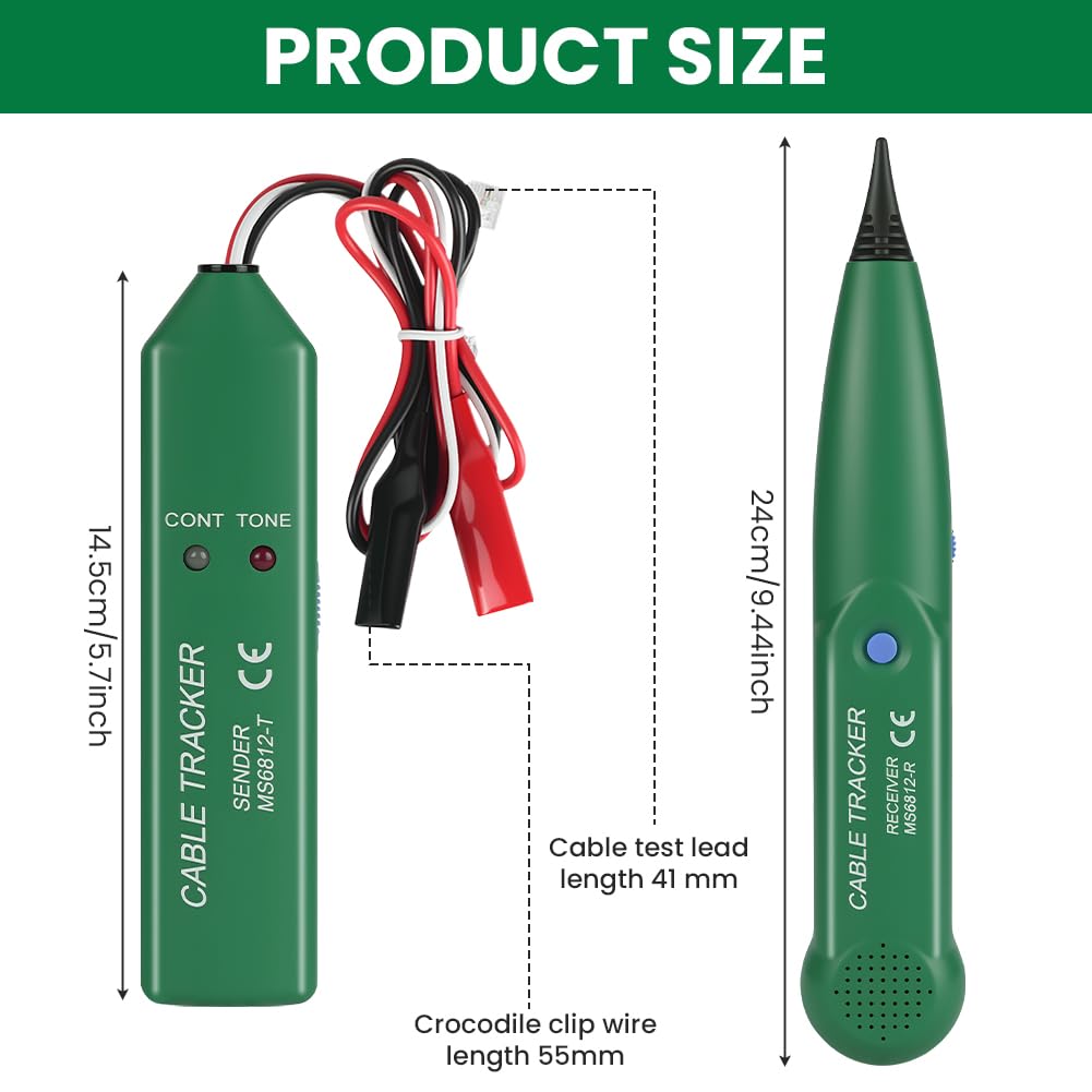Flintronic Probador de Circuitos, Probador de cables de Red, Rastreador de Cables Multifunción,Buscador de Líneas, Trazador de Cables y Generador de Tonos, para Identificación y Control de Cables